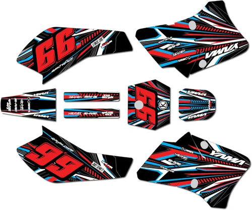 Miniatura 4 de Kit de gráficos para Yamaha TTR 90 (2000-2008) serie Prime Blue 09 mil - Kit de calcomanías gráficas de carreras personalizadas para motocross, sin