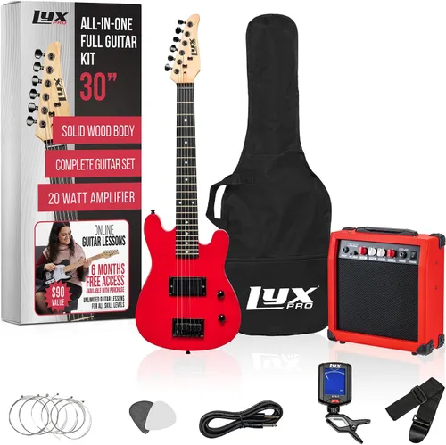 Miniatura 12 de LyxPro Guitarra eléctrica de 30 pulgadas y kit de iniciación para niños con guitarra para principiantes de tamaño 3/4, amplificador, seis cuerdas