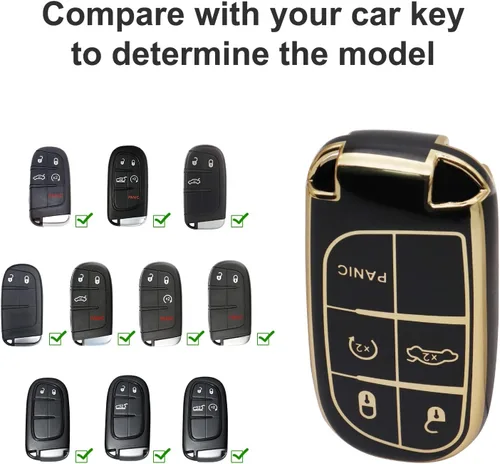 Miniatura 2 de SUNCARACCL Funda para llavero Jeep con llavero de cuero, funda de protección completa de TPU suave para llave inteligente Grand Cherokee Renegade
