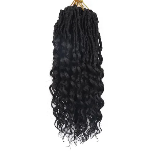 Miniatura 18 de Cabello de ganchillo para mujeres negras Goddess Locs de 14 pulgadas 8 paquetes 613 Locs falsos suaves preenganchados trenzas de ganchillo cabello