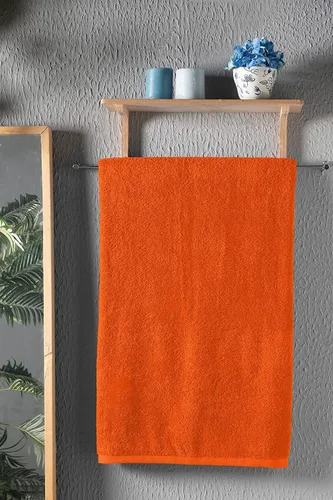 Miniatura 5 de Nine West Toalla de baño de rizo de lujo de gran tamaño, suave y afelpada, 40 x 80 pulgadas, toallas jumbo extra grandes, 100% algodón turco Naranja