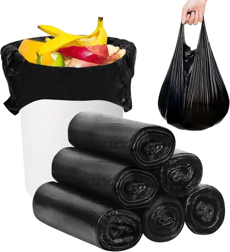 Miniatura 9 de Bolsas de basura, bolsas de basura, 100 unidades de 6 galones [extragruesas] [a prueba de fugas], bolsas de basura para papeleras para el hogar