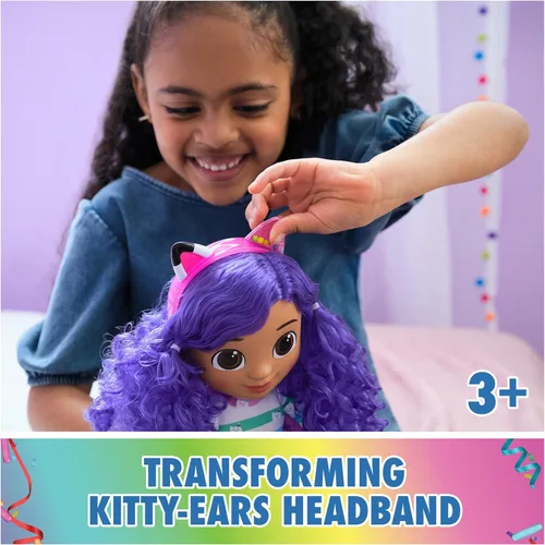 Miniatura 3 de Gabby's Dollhouse DreamWorks, muñeca Gabby Girl de 13 pulgadas de alto con efectos de sonido y orejas de gato reversibles, juguetes para niños