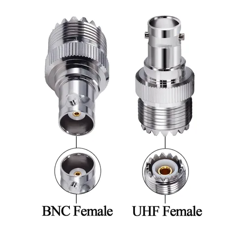 Miniatura 5 de TUOLNK Adaptador coaxial RF BNC a UHF PL259 SO239 a conector de toma BNC hembra para cable de extensión 2 piezas