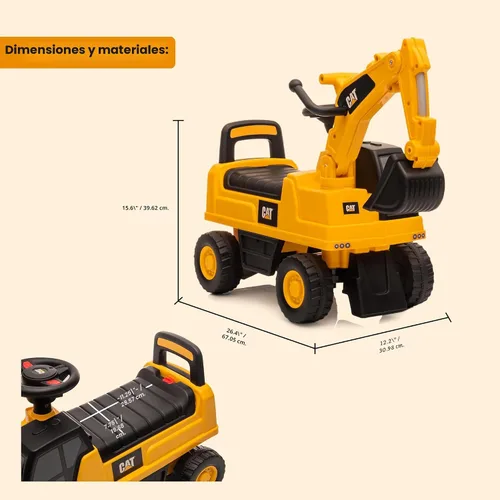 Miniatura 6 de Best Ride On Cars Excavadora CAT Coche de empuje