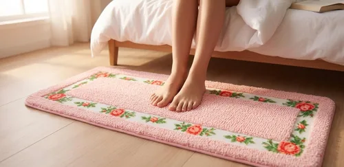 Miniatura 9 de Stay Young Alfombra decorativa con diseño de rosas y flores, para dormitorio, sala de estar, baño, cocina, diseño romántico resistente a