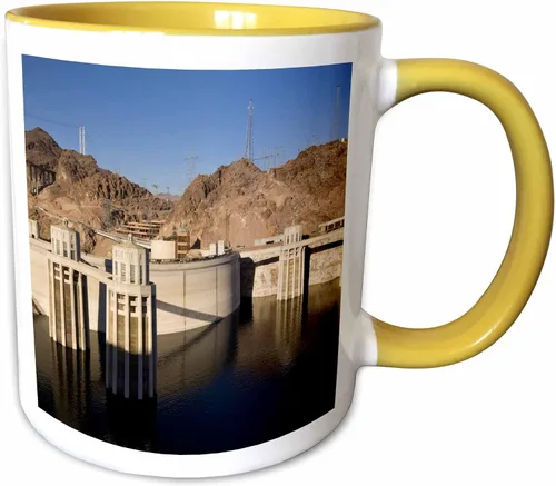 Miniatura 9 de 3dRose Taza mágica transformadora Nv Maresa Pryor con niveles bajos de agua en The Hoover Dam, Lake Mead, Nv Maresa Pryor, 11 onzas, negro/blanco