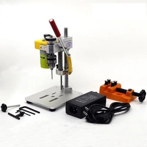 Miniatura 8 de Mini prensa de taladro de precisión CNC máquina de fresado de mesa portátil de sobremesa 795 motor B10 Chuck Metal madera bricolaje herramienta