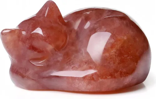 Miniatura 18 de QINJIEJIE Gato de Cristal de Obsidiana Negra de 2 Pulgadas, Piedras Preciosas de Gato Negro, Decoraciones de Estatua de Piedra Curativa, Lindas