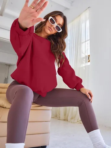 Miniatura 53 de EFAN Sudaderas de gran tamaño con cuello redondo Y2K para mujer, sudaderas con capucha para otoño, moda 2025, ropa para adolescentes y niñas, lindo