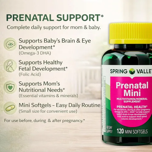 Miniatura 2 de Spring Valley - Mini vitaminas prenatales para mujer, paquete de cápsulas blandas con 45 diabetes decodificadas de Luall. Minigitaminas prenatales