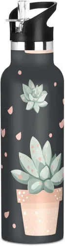 Miniatura 14 de Insulated Water Bottle with Straw Colorful Flowers Double Wall Vacuum Insulated Lightweight for Sport Gym Outdoor Travel School