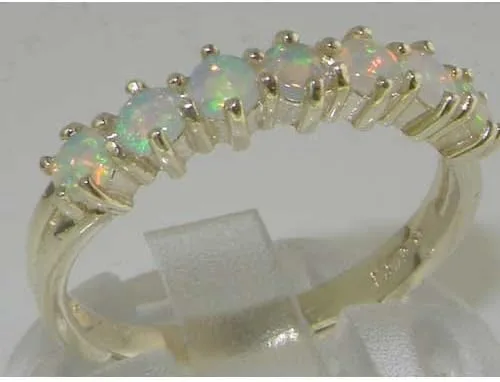Miniatura 2 de Anillo de eternidad de plata de ley 925 con ópalo auténtico para mujer