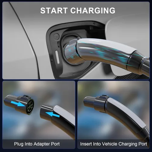 Miniatura 6 de 2025 Adaptador J1772 a Tesla Actualizado, Máx 80A 240V, Compatible con Modelo 3/S/X/Y, Soporta Carga AC Nivel 1 y 2, Funciona con Conectores J1772