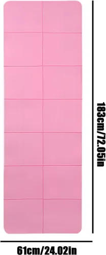 Miniatura 2 de Tapete de yoga plegable, almohadilla portátil de 72 x 24 pulgadas, antideslizante, tapete de fitness con correa de transporte y soporte de cojín