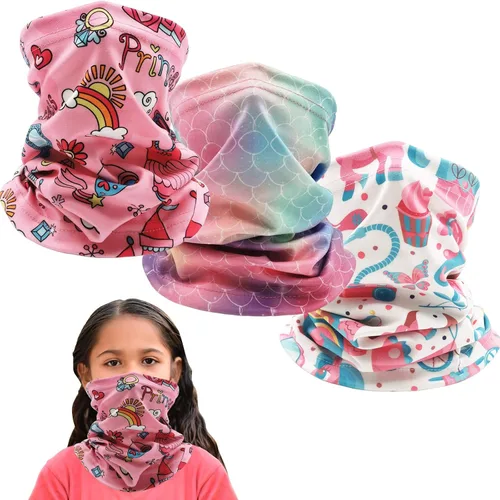 Miniatura 7 de Máscara de esquí para niños, calentador de cuello de forro polar, cubierta facial de invierno, bufanda, pasamontañas para niños y niñas de 3 a 14