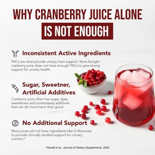 Miniatura 7 de CranEaze®: Extracto de Jugo de Arándano Plus D-Manosa – 36 mg PAC, 100% PAC Soluble - Apoya la Salud del Tracto Urinario – Las Píldoras de Arándano