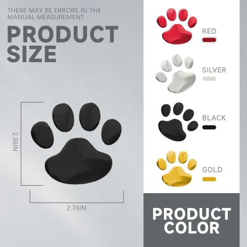 Miniatura 2 de Calcomanía 3D cromada con huella de perro de oso para automóvil, decoración de emblema de automóvil, calcomanías de estilo de huella de vehículo