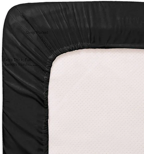 Miniatura 3 de Home Must Haves Juego de ropa de cama de lujo bordada de color liso 2000, extra suave, acogedor, bolsillo profundo de 12 pulgadas con fundas