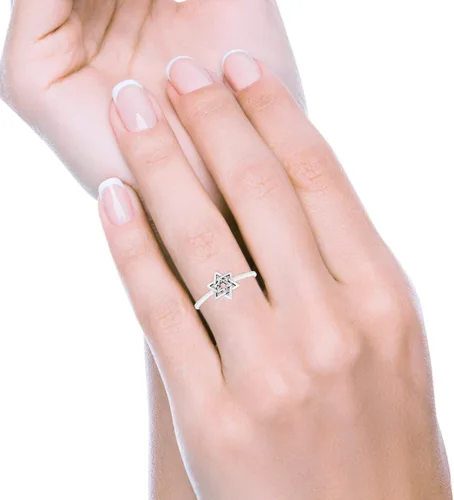 Miniatura 6 de Blue Apple Co. Star of David - Anillo de plata de ley 925 maciza, Plata de ley 925