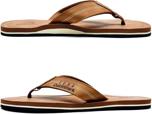 Miniatura 4 de Quickshark Sandalias de cuero para hombre, con soporte de arco, para playa