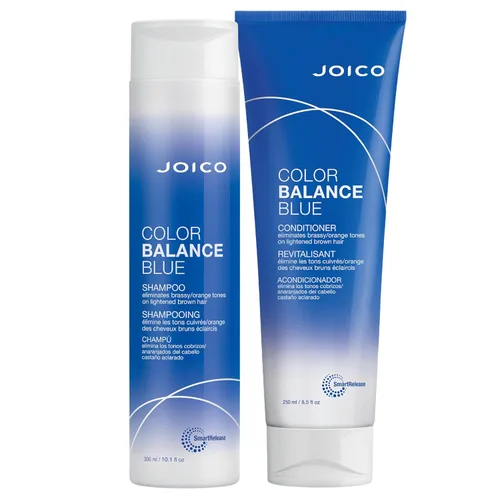Joico Champú y acondicionador de color azul | Para cabello castaño aclarado | Elimina los tonos naranja cobrizo | Aumenta la vitalidad del color |