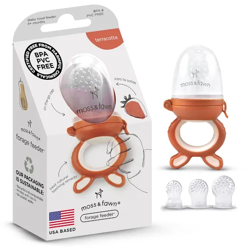 Miniatura 11 de Moss and Fawn Alimentador de Exploración – Paleta de leche materna congelada de silicona calmante y juguete de dentición de alimentos para bebés