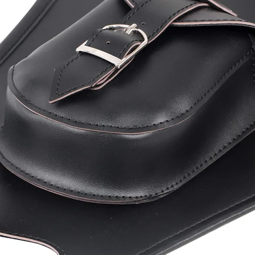 Miniatura 5 de Bolsa de panel de tanque de combustible de piel sintética negra con bolsa compatible con Harley Fatboy Softail Heritage Springer FLSTS FLST FLSTN