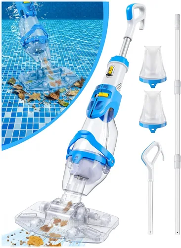 Miniatura 10 de LanOcean Aspiradora de piscina inalámbrica para piscina enterrada, flujo ajustable, cabezal de cepillo transparente, limpieza visible, potente