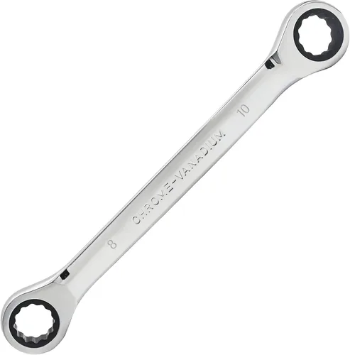 Miniatura 12 de Llave de trinquete de extremo de caja doble 0.472 in x 0.551 in métrica 72 dientes 12 puntos de trinquete herramientas de llave de engranaje