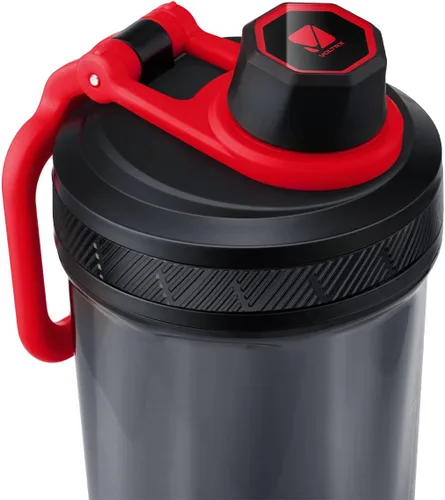 Miniatura 2 de VOLTRX Botella agitadora, mezclador eléctrico recargable USB-C de galio para batidos con proteínas, vasos agitadores para batidos de proteínas y Rojo