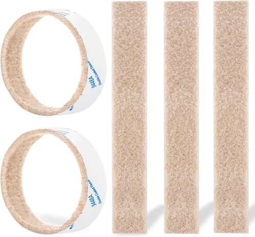 Miniatura 24 de Almohadillas de fieltro para muebles, 1 rollo de fieltro de 5 x 40 pulgadas, color beige