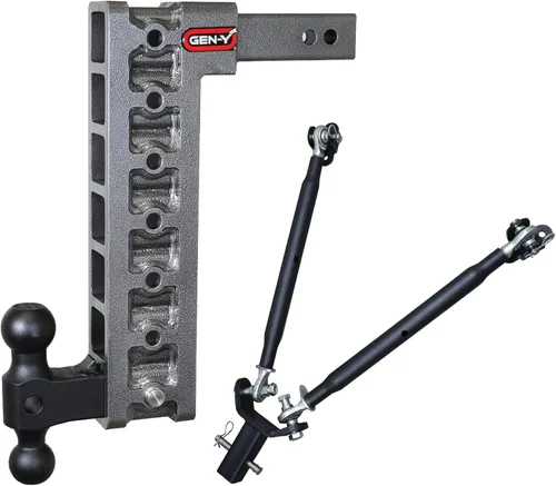 Miniatura 11 de GEN-Y GH-514 MEGA-Duty - Enganche de caída ajustable de 7.5 pulgadas con doble bola GH-051 para receptor de 2 pulgadas, capacidad de remolque