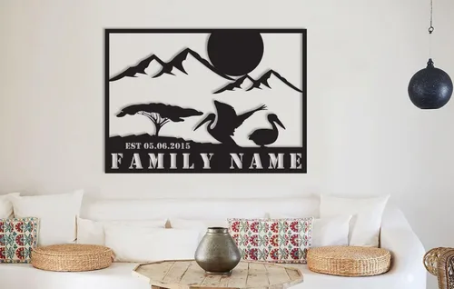 Miniatura 8 de Letrero de metal con nombre personalizado, arte de pared y decoración personalizada, regalo de apellido personalizado, letrero de árbol genealógico