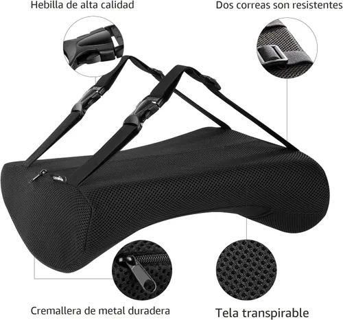 Miniatura 5 de Amazon Basics Cómodo cojín de asiento y soporte lumbar para sillas de oficina, espuma viscoelástica mejorada de gel, paquete de 2, rectangular