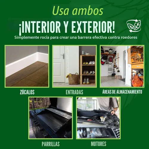 Miniatura 5 de Repelente de roedores con aceite de menta de Mighty Mint – Spray repelente natural para interiores y exteriores contra ratones y ratas – Fórmula
