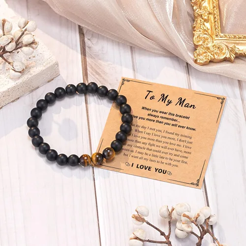 Miniatura 5 de UPROMI Regalos para papá, padrastro, abuelo, tío, padrastro, hermano, hijo, nieto, sobrino, hijastro, hombre, pulsera, regalo de cumpleaños