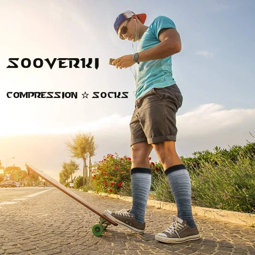 Miniatura 4 de Calcetines de compresión de cobre para mujeres y hombres, 6 pares, ideal para correr, atletismo, médico, enfermería, viajes