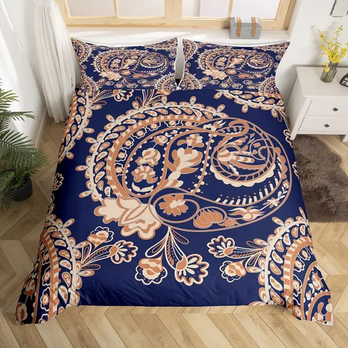 Miniatura 24 de Juego de ropa de cama Groovy de los años 60 y 70 para niños, funda de edredón retro de flores hippie para niños, adolescentes, vintage, bohemio