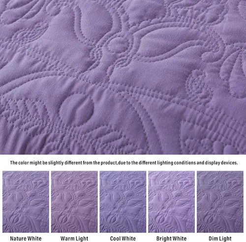 Miniatura 179 de HoneiLife - Juego de colcha de tamaño Queen, juego de ropa de cama de pana bordada de 3 piezas, colcha de lujo, ligera, cálida, para todas las Pana