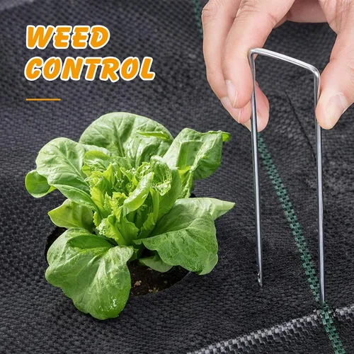 Miniatura 5 de ondware Tela de barrera de malezas de 4 x 50 pies, cubierta de suelo tejida de 3.2 onzas para jardinería y paisajismo con 15 estacas en forma de U