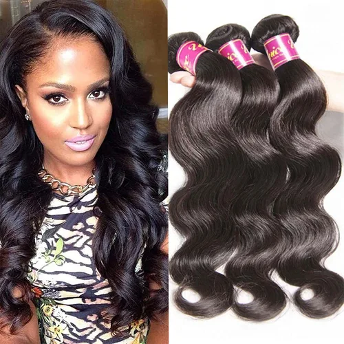 UNice 4 manojos de cabello humano brasileño ondulado, 100% real, sin procesar, extensiones de cabello humano virgen, color negro natural, 20, 22,
