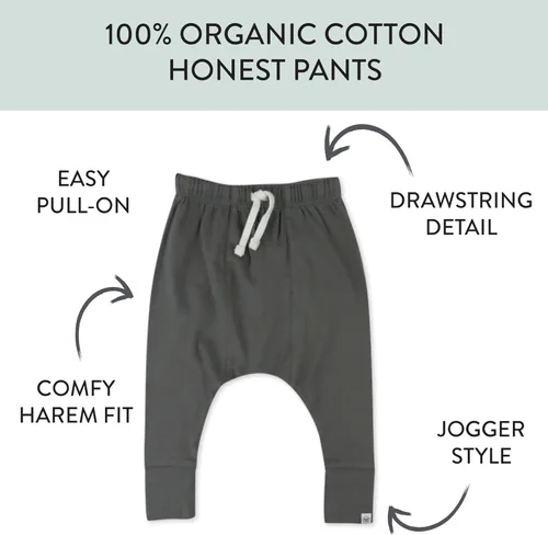 Miniatura 2 de HonestBaby Multipack Honest - Pantalones deportivos de meter 100% algodón orgánico para bebés y niños pequeños, niños, niñas, unisex