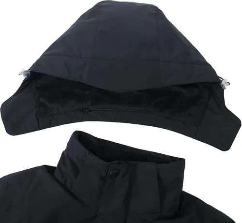 Miniatura 5 de Camel Crown - Chaqueta de esquí para hombre (forro polar, con capucha desmontable, resistente al viento e impermeable)