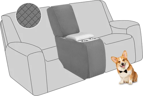 Miniatura 24 de ALIECOM Funda para Consola Central de Sillón Reclinable, Funda Elástica para Sofá Seccional Reclinable en Forma de L, Funda de Esquinas para Sofá