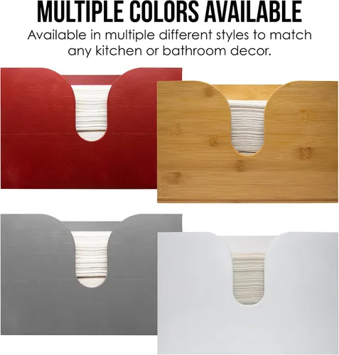 Miniatura 7 de Dispensador de toallas de papel de bambú, soporte para toallas de papel para montaje en pared y encimera para decoración de cocina y baño. Capacidad