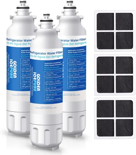GOLDEN ICEPURE RWF3500A Filtro de agua para refrigerador y filtro de aire, compatible con LG LT800P, Kenmore 469490, ADQ73613401, LSXS26366D,