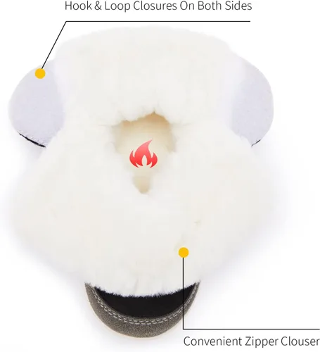 Miniatura 4 de BMCiTYBM Botas de nieve para bebés, niños y niñas, zapatos cálidos de invierno, zapatos ligeros al aire libre para bebés de 6, 9, 12, 18, 24 meses
