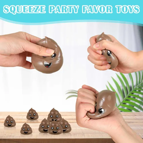 Miniatura 6 de Lenwen - Paquete de 12 bolas antiestrés para excrementos, figuras falsas, juguetes elásticos sensoriales novedosos, juguetes de broma, bola