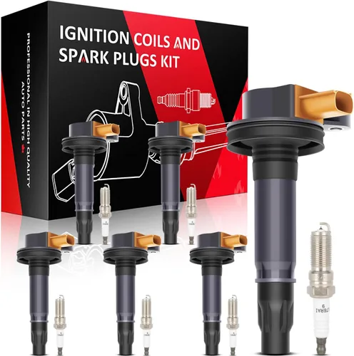 SCITOO 6 bobinas de encendido con 6 bujías de iridio para Ford para Lincoln Expedition Explorer F50 V6 MKS MKT Navigator BL3Z-12029-C UF-646 E1146